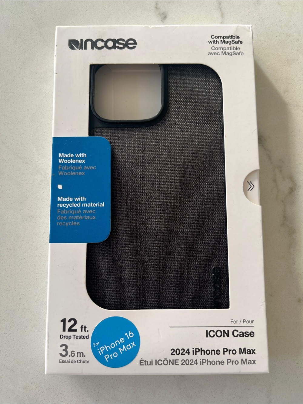 Incase ICON Case for iPhone 16 Pro Max Graphite Woolenex